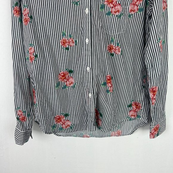 Rails Taylor Floral Stripe Shirt Buttondown Long Sleeves Size XS L2769 - Picture 4 of 10